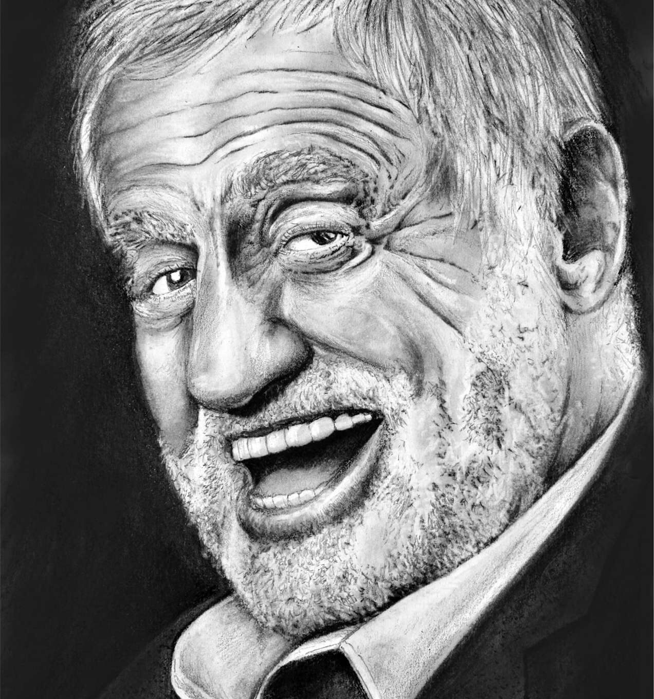 Jean Paul Belmondo au crayon fusain